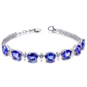Adjustable Sapphire Charm Bracelet for Women